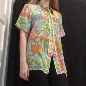 Bob Mackie Tropical Button Up